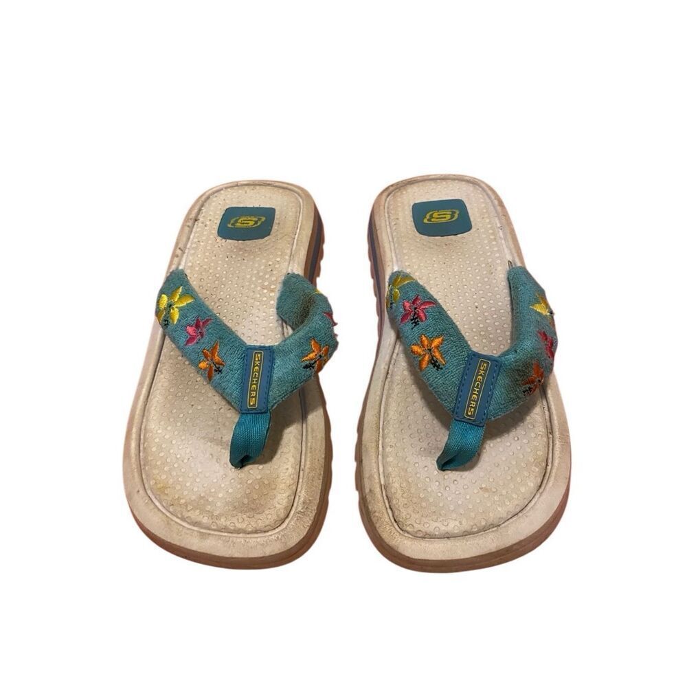Vintage Sketchers Platform Comfort Flip Flops Sandals Beach Summer Travel - Picture 4 of 14